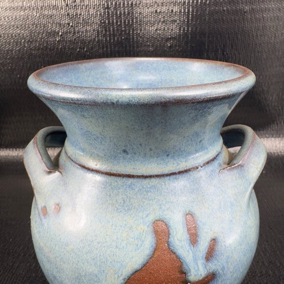 Hand Made RedWare Pottery Vase Vessel Salado Texas Kokopelli Pattern Signed Vase - Picture 12 of 13